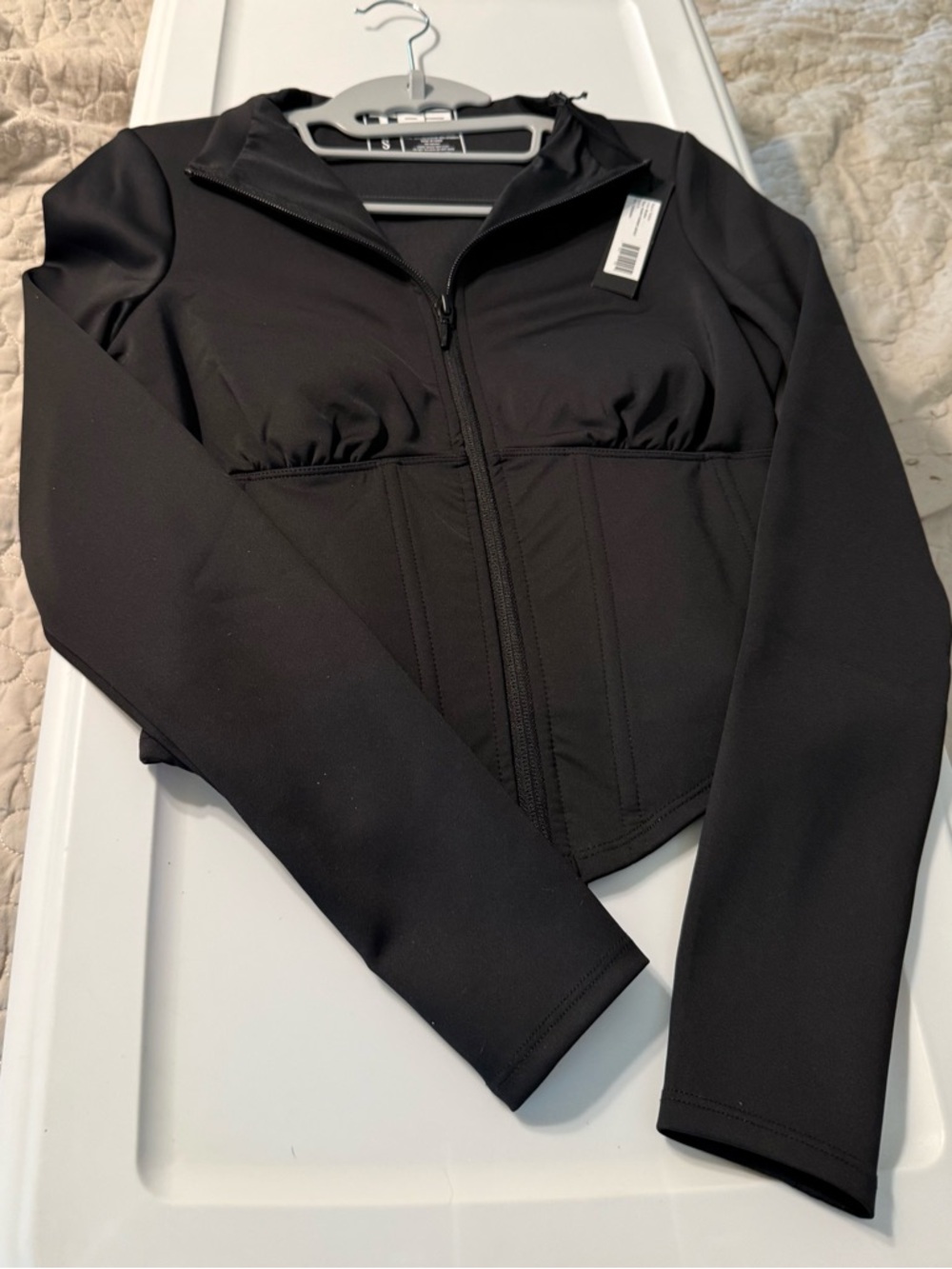 TA3 Women’s Black Zip-Front Surfy Corset Jacket size small     NWT - Picture 6 of 11